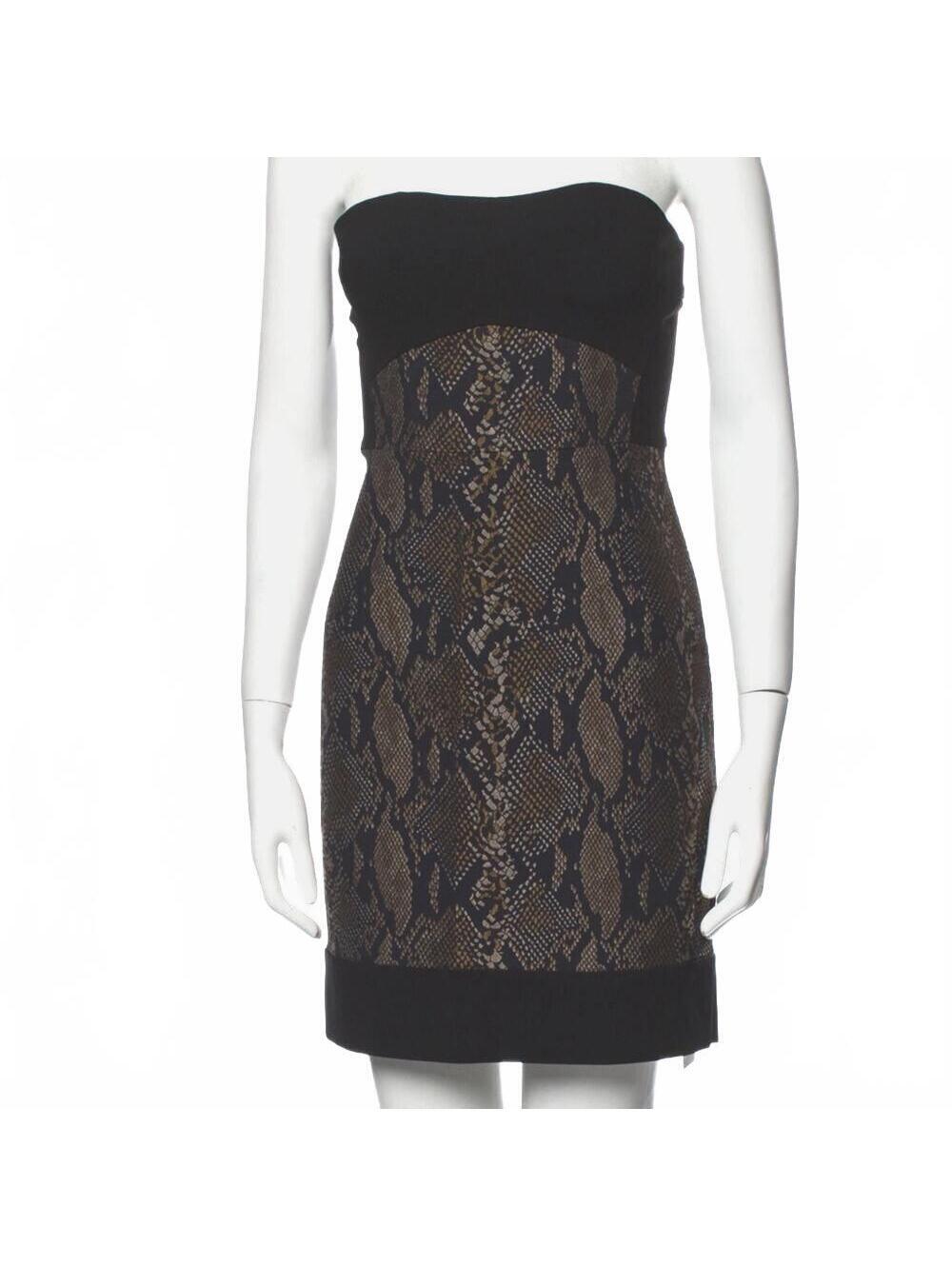NWT Diane Von Furstenberg Garland Two Strapless Snake Print Dress, Sz 4